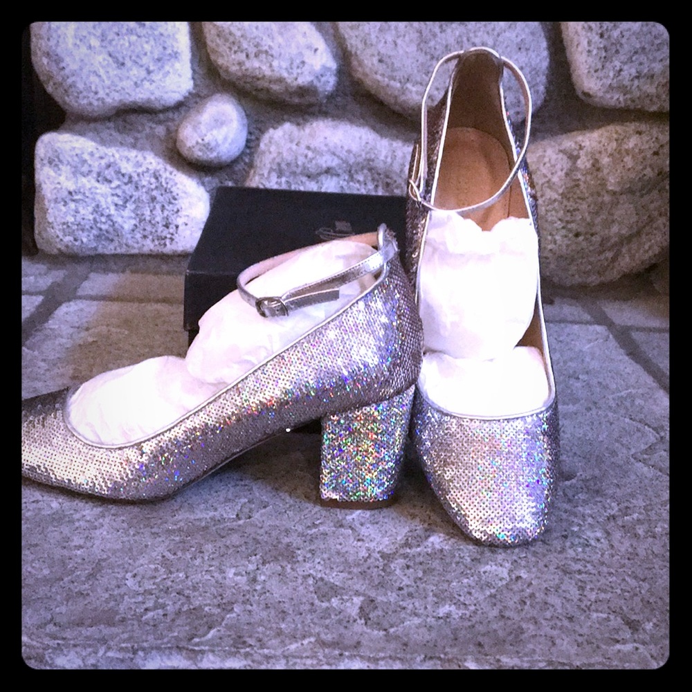 J Crew Gold Sequin Sophia Pumps